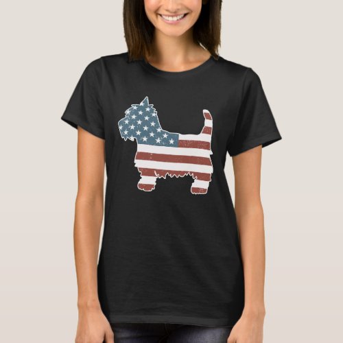 Vintage Patriot Westie Dog  Westie Silhouette T_Shirt