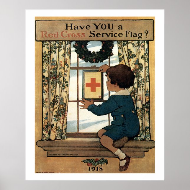 Vintage Patriotic 1918 Art Print Poster (Front)