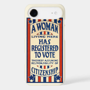 Vintage Patriotic, A Woman is Registered to VOTE iPhone 17 Air Case
