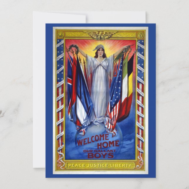 Vintage Patriotic America, Peace Justice Liberty (Front)