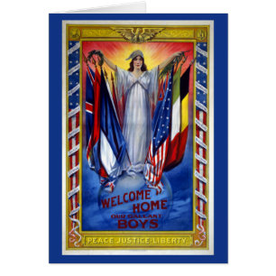 Vintage Patriotic America, Peace Justice Liberty Cards