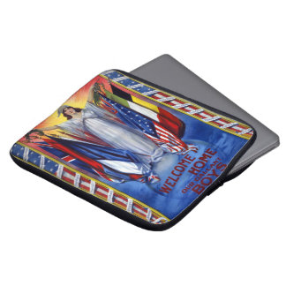 Vintage Patriotic America, Peace Justice Liberty Laptop Sleeve