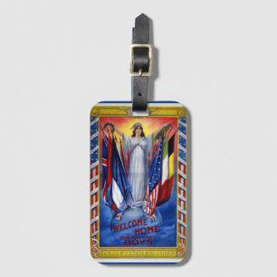 Vintage Patriotic America, Peace Justice Liberty Luggage Tag