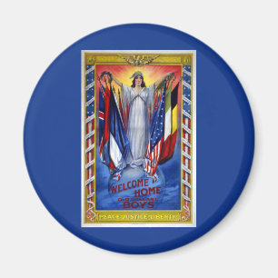 Vintage Patriotic America, Peace Justice Liberty Magnet