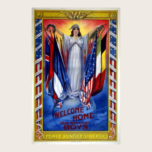 Vintage Patriotic America, Peace Justice Liberty Poster