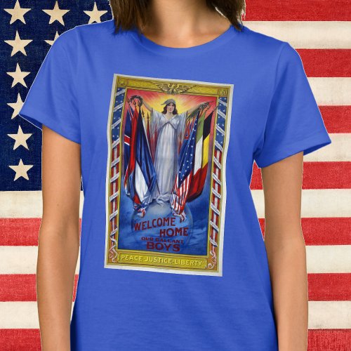 Vintage Patriotic America Peace Justice Liberty T_Shirt