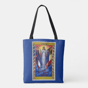 Vintage Patriotic America, Peace Justice Liberty Tote Bag