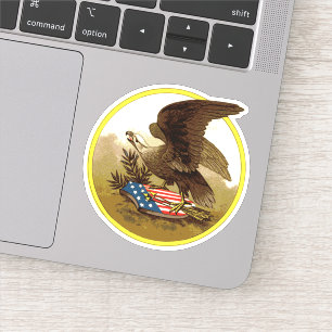 Vintage Patriotic American Eagle and Shield Sticker