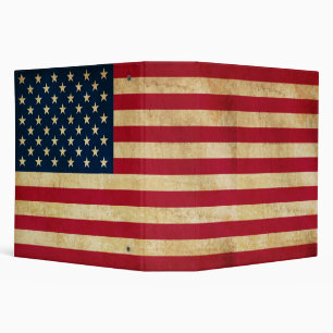Vintage Patriotic American Flag 3 Ring Binder
