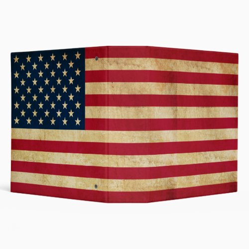 Vintage Patriotic American Flag 3 Ring Binder