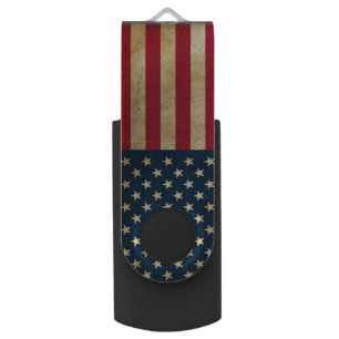 Vintage Patriotic American Flag background USB Flash Drive