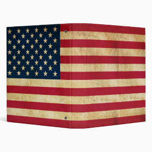 Vintage Patriotic American Flag Binder