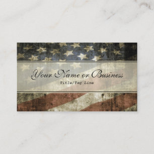 Vintage Patriotic American Flag Business Card