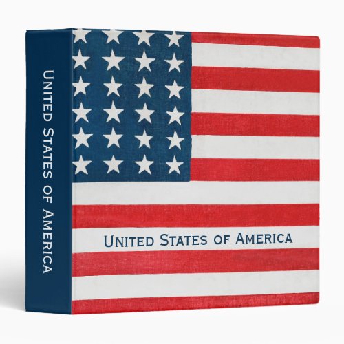 Vintage Patriotic American Flag Fourth of July 3 Ring Binder