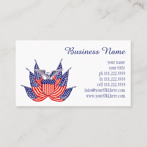 Vintage Patriotic American Flag Fourth of July Business Card
