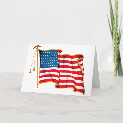 Vintage Patriotic American Flag Fourth of July Card