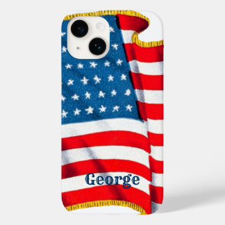 Vintage Patriotic American Flag, Fourth of July Case-Mate iPhone 14 Case