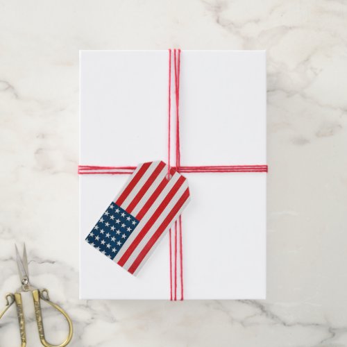 Vintage Patriotic American Flag Fourth of July Gift Tags
