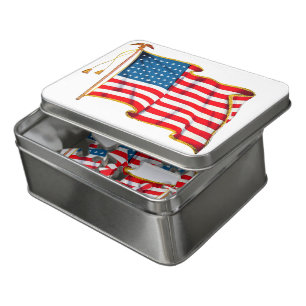 Vintage Patriotic American Flag, Fourth of July Jigsaw Puzzle