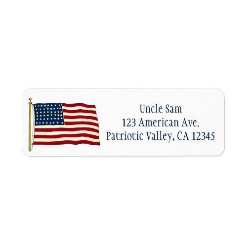 Vintage Patriotic American Flag Fourth of July Label