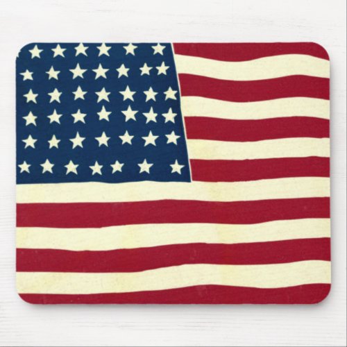 Vintage Patriotic American Flag Fourth of July Mouse Pad