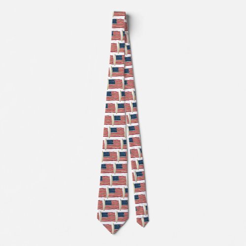 Vintage Patriotic American Flag Fourth of July Neck Tie