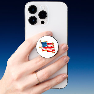 Vintage Patriotic American Flag, Fourth of July PopSocket
