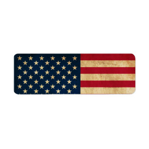 Vintage Patriotic American Flag Label