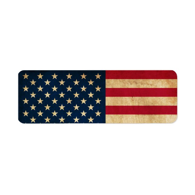 Vintage Patriotic American Flag Label (Front)