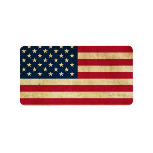 Vintage Patriotic American Flag Label