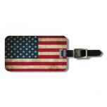 Vintage Patriotic American Flag Luggage Tag