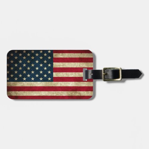 Vintage Patriotic American Flag Luggage Tag