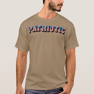 Vintage Patriotic American Flag Text T-Shirt