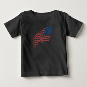 Vintage Patriotic American Flag Waving in the Wind Baby T-Shirt