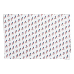Vintage Patriotic American Flag Waving in the Wind Pillow Case