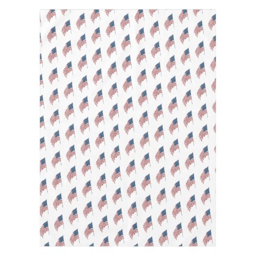 Vintage Patriotic American Flag Waving in the Wind Tablecloth