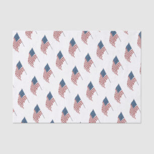 Vintage Patriotic American Flag Waving in the Wind Tissue Paper