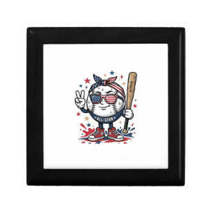 Vintage Patriotic Baseball Mascot Shirt Design_1 Gift Box