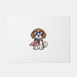 Vintage Patriotic Beagle Dog Sunglasses Shirt_1 Doormat