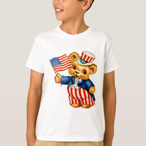 Vintage Patriotic Bear Kids T-Shirt