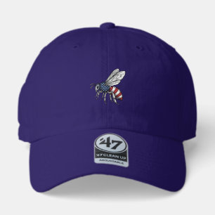 Vintage Patriotic Bee Vector Graphic Shirt Design_ 47 Brand Hat