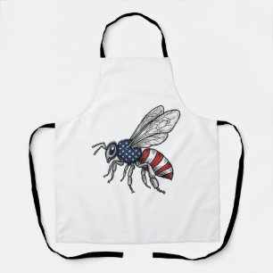 Vintage Patriotic Bee Vector Graphic Shirt Design_ Apron