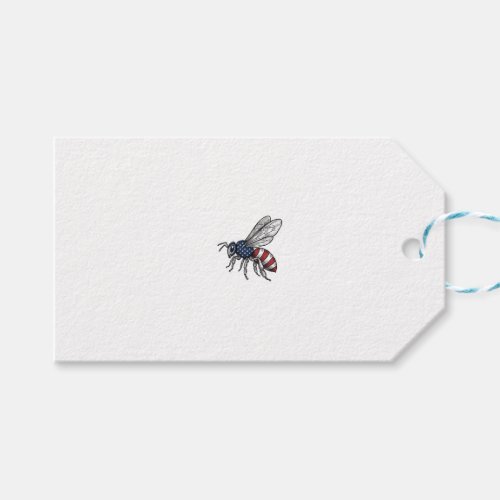 Vintage Patriotic Bee Vector Graphic Shirt Design_ Gift Tags