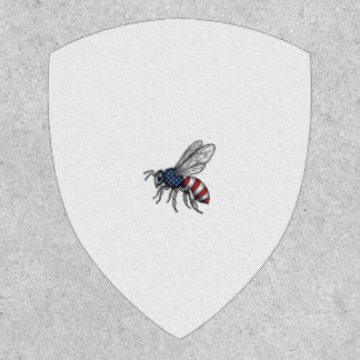 Vintage Patriotic Bee Vector Graphic Shirt Design_ Patch