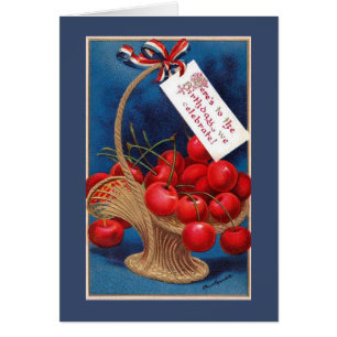 Vintage Patriotic Birthday Greeting Card