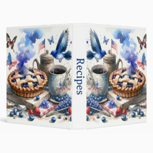 Vintage Patriotic Blueberry Pie Recipe 3 Ring Binder