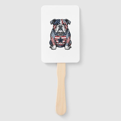 Vintage Patriotic Bulldog Vector Shirt Design_1 Hand Fan