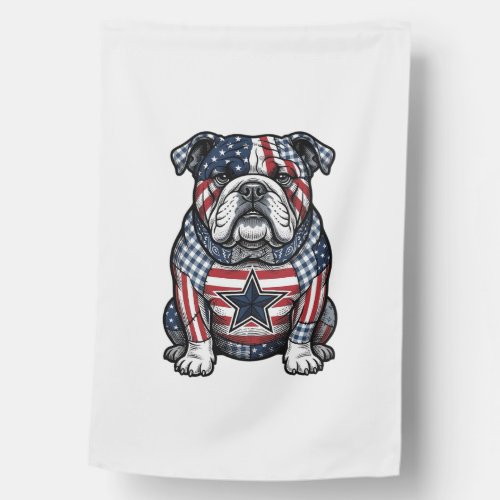 Vintage Patriotic Bulldog Vector Shirt Design_1 House Flag