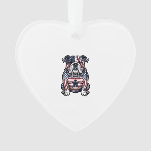 Vintage Patriotic Bulldog Vector Shirt Design_1 Ornament