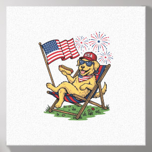 Vintage Patriotic Cats USA Shirt Design (2)_1 Canvas Photo Tile